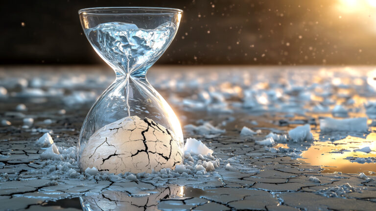 Hourglass in ice - dreamstime_m_409019068